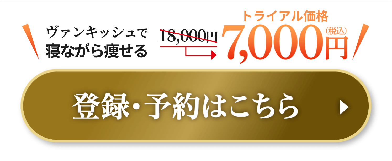 ヴァンキッシュで寝ながら痩せる　トライアル価格７，０００円（税込）登録・予約はこちら