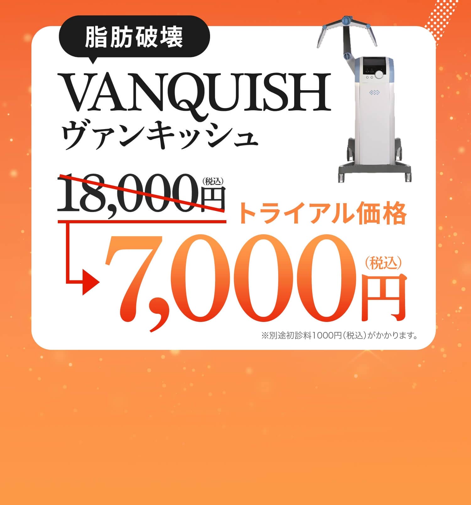 脂肪破壊ヴァンキッシュ トライアル価格7,000円(税込)